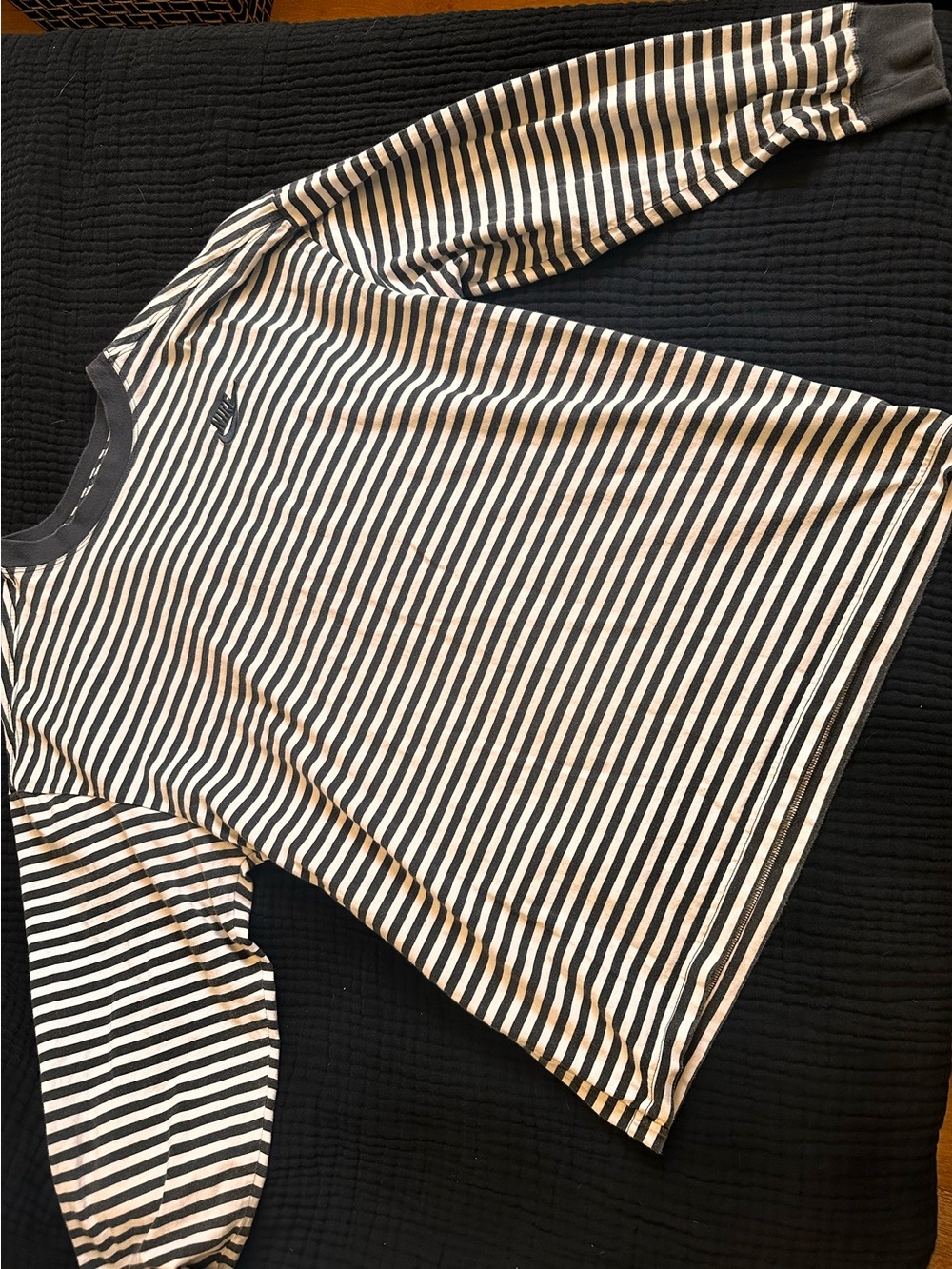 Striped Black and White Long Sleeve Women's oversized Nike tee